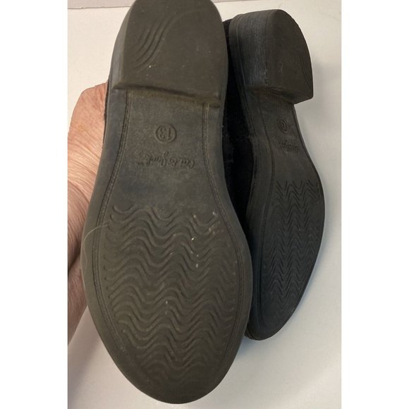 Cat & Jack Black Faux Suede Booties Zip Up Ankle Boots Girls Size 13 Target - Picture 10 of 12